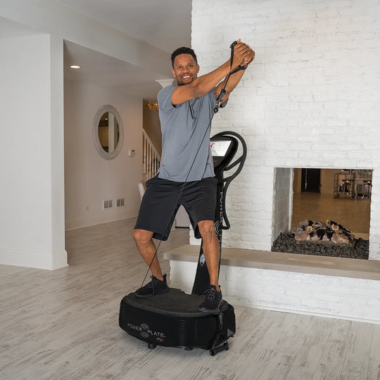 Man using Black Power Plate® my7™  in a home setting