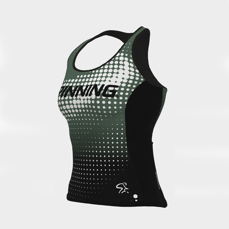 2023 Spinning® Team Green Womens Racerback Top